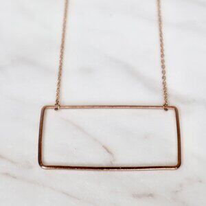 Rose Gold Geometric Rectangle Shape Necklace